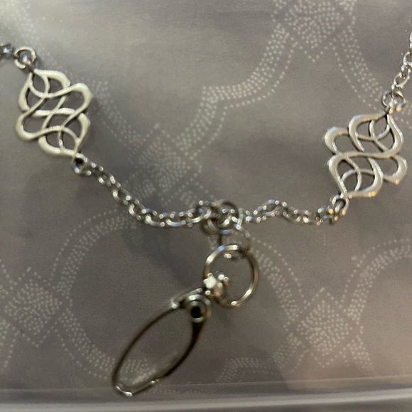 Decorative Silver Tone Lanyard/ Necklace - Picture 4 of 9